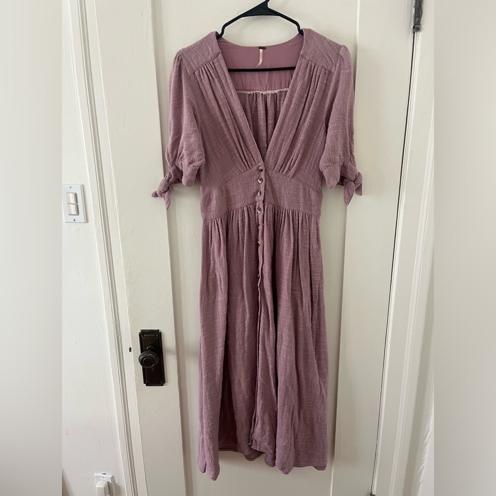 Free People Love of My Life Midi Dress Size XS, mauve mousse